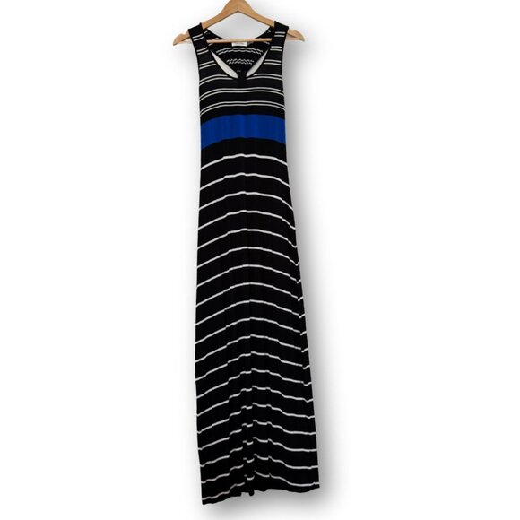 Calvin Klein Racer Back Striped Maxi Dress Size 8 - Picture 1 of 5